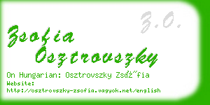 zsofia osztrovszky business card